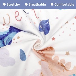 DILIMI Nursing Pillow Cover Stretchy Removable Case for Breastfeeding Pillows, Ultra Soft Comfortable Slipcover for Baby Girl and Boy, Watercolor Dinosaur and Leaves