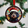 Image Industry Cockapoo Black in Santa Hat Suncatcher Decoration -