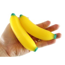 Curious Minds Busy Bags 2 Banana Squishy Squeeze Stress Balls - Cream Doh Filled Sensory, Fidget Toy- Gooey Squish OT