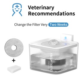 PAPIFEED 5 Pack Replacement Filters & 2 Pack Replacement Pre-Filter Sponges for 84oz/2.5L Induction Cat Water Fountain Automatic Pet Dispenser