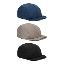 Croogo Men's Short Brim Baseball Cap Quick Drying Sports Cap Flat Bill Trucker Hat Summer Lightweight Sun Hats,Black-WBPH1