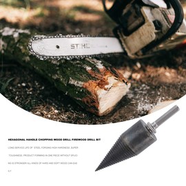 DOITOOL Easy Install Operate 32mm Handle Chopping Wood Drill Hammer Drill Bit Wood Splitting