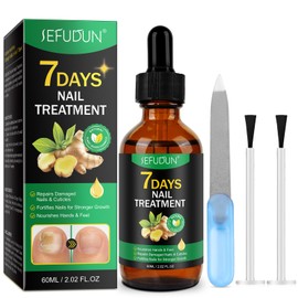 Toenail Treatment Extra Strength, 7 Days Ginger Nail Growth Treatment Repairs Damaged Nails & Cuticles, Supports Fortifies Nails Stronger Growth, Protects Thick, Broken, and Discolored Nails - 60ml