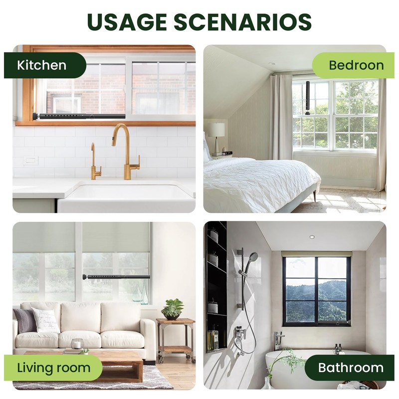 Gadgetzan 4 Pack Window Security Bars Adjustable 11"-18",Portable Short Sliding