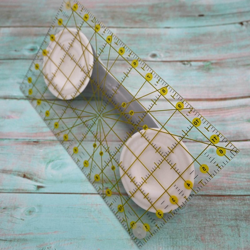 Ruler Grip Double Suction Cup DIY Sewing Tools Ruler Handle,
