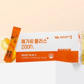 Mega C Plus Vitamin C 2000 Powder 2 Boxes Total 180 Packets (6 Month Supply) / 메가씨 플러스 비타민C 2000 분말 2박스 총180포 (6개월분)