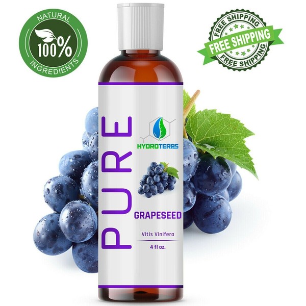 Grapeseed Oil 4 oz 100% Pure Natural Carrier Cold Pressed For Skin Hair massage