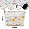 DHKG Inspirational Makeup Bag Floral Positive Affirmations Cosmetic Bag Motivational
