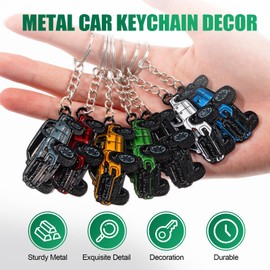 Rislobx Car Keychain for Trucks, Metal Cool Car Models Key Chain Compatible with Tacoma Accessories Keychain with Ring (White)