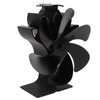 6 Blade Stove Eco Fan Black High Temperature Resistant Self