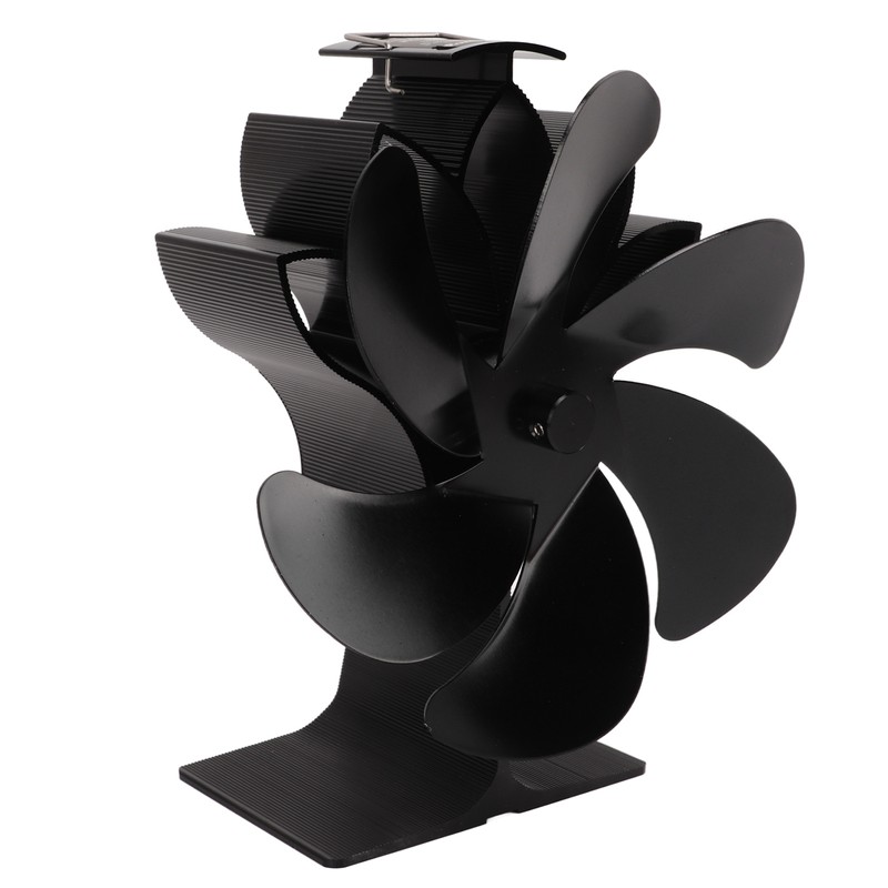 6 Blade Stove Eco Fan Black High Temperature Resistant Self