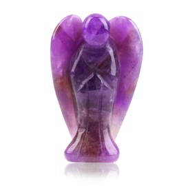 Amethyst Crystal Angel Gifts, Guardian Angel Gifts Ornament Little Angels Purple Gifts Figurines Wings Ornaments Statue Hanging Crystals for Room Decorations Desk Decor 1.5"