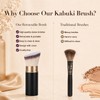 Retractable Angled Kabuki Makeup Brush - Vegan Adjustable Blush Tool