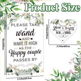 Barydat 100 Pcs Wedding Sparkler Tags Heart Shape Sparkler Cards and Acrylic Wedding Sparkler Send Off Sign Clear Table Sparkler Signs with Base for Wedding Ceremony Party Display Decor, No Sparkler