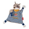 Sigikid Snuffle Blanket Raccoon with Embroidered Name Blue One Size