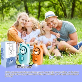 Personal Alarm 130dB Loud Safe Sound Siren, 2 Pack Self Defense Security with LED Light, Safety Alarms Keychain for Women Kids Elders Girls (Cyan+Orange)