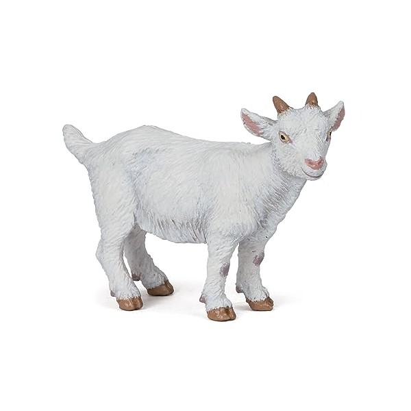 PAPO FARMYARD FRIENDS Figurine, 51146 White Kid Goat, Multicolour, 12 x 13 x 7 cm