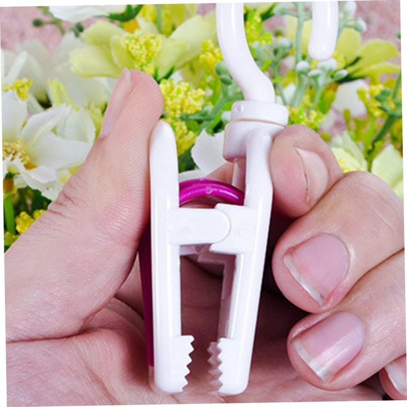 10Pcs Colorful Portable Plastic Strong Swivel Hook Rotating Laundry Hanging