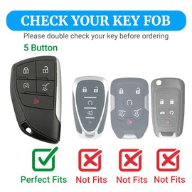 Joouheax for Chevy Key Fob Cover with Keychain, 5 Button Soft TPU Full Protection Car Key Case Compatible with Chevy 2021 2022 2023 2024 2025 Tahoe Sierra Suburban GMC Yukon Denali Silverado, Pink