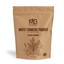 White Turmeric Powder 8 oz | 337 Gram / 0.5 lb | Kachur Sugandhi | Organically Grown Non GMO Curcuma zeodaria | Poolankilangu | Non Staining Fragrant White Turmeric for Skin Care Face Pack