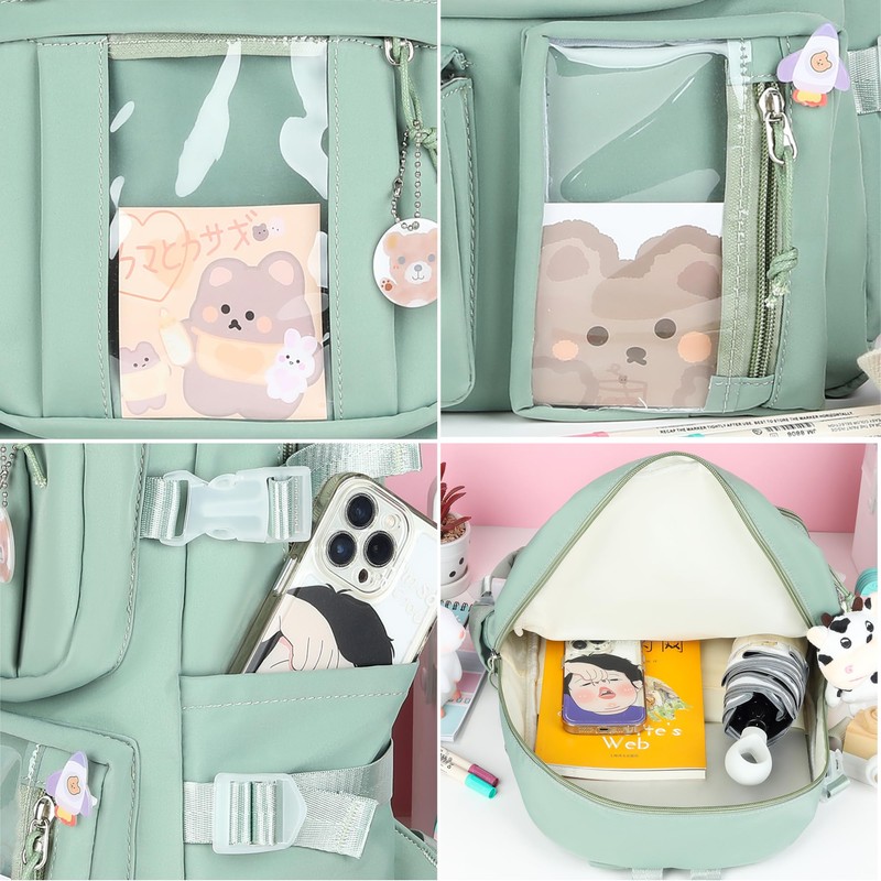 HORHEAR Kawaii School Backpack for Men and Women, Lightweight and