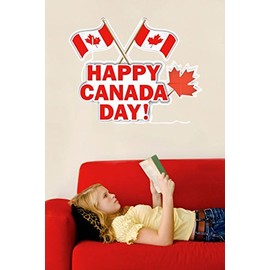 Wall Decal Happy Canada DayNational Canadian Flag Maple Leaf Logo Size 20 Inches X 30 Inches