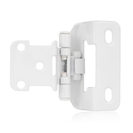 4 Pack (2 Pair) White Cabinet Hinges for Kitchen Cabinet Door, Partial Wrap Self Closing 1/2" Overlay Kitchen Cabinet Hinges, Semi Hidden Cabinet Hinge for Cabinet Doors