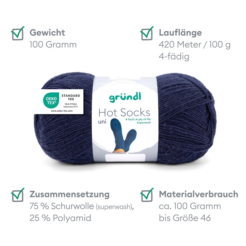 Gründl Wool Hot Socks, navy