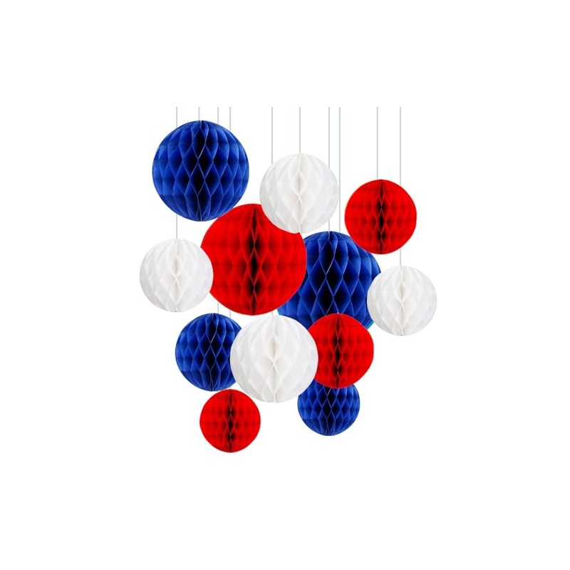 ZYOOO 12pcs Paper Honeycomb Balls, 15/25cm Tissue Paper Hanging Balls