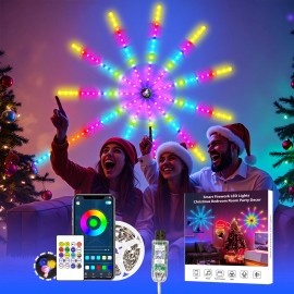 5V 5050 USB RGBIC Dream Multi Color Changing Wall Decor Music Sync IR Remote Blue Tooth Smart App Fireworks LED Strip LightsColor: Red & Green & Blue, Emitting Color: RGB, Lamp Power(W): 6