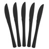 Exquisite Disposable Black Plastic Knives 50 Pcs - Heavy Duty