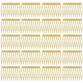 Pack of 20 10 Teeth Gold Silver Metal Side Hair Combs Blank Craft DIY Wire Sliding Combs Wedding Bridal Veil Combs Decorative Headwear French Twist Updo Chignon Bun Clips