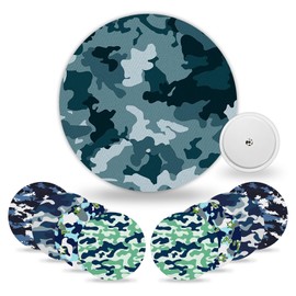 HONYOU 15Pack Libre 2 Sensor Covers Waterproof & Sweatproof, Camo Print Pattern Adhesive Overpatch for Lingo & Libre 2/3 Plus CGM Sensor Patches No Hole, 15Days Long Stay Hypoallergenic & Latex-Free