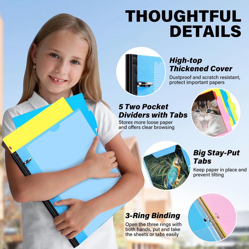 WOT I Telescoping Project Organizer, Refillable Binder with Dividers and