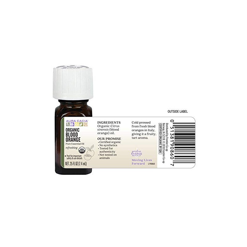 Aura Cacia Certified Organic Pure Blood Orange Essential Oil, Purity