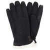 Isotoner Damen Mikrofaser-Winterhandschuh mit Knopf-Detail, Größe L/XL, Schwarz, Schwarz ,