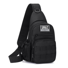 Sling Bag for Men Cross Bag for Men, Chest Pack for Men Shoulder Bag for Men, Tool Backpack Athletic Trainer Bag (Black)