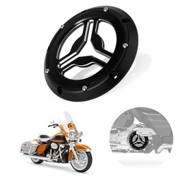 USTPO Motorcycle Derby Cover 5 Hole Engine Protector Timing Timer Cover Transparent for Touring Electra Glide FLHR Road King Dyna Softail Heritage 1999-2015