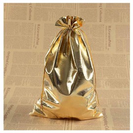 SHTGOI Pack of 20 Jewellery Pouches Silk Satin Bags Gift Bags Christmas Bags Gold and Silver Bags Rectangle Fabric Bags for Jewellery Storage Gift Candy Packaging Christmas Gold