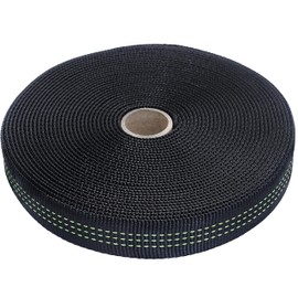 GM CLIMBING UIAA CE Certified 4000Lb 25mm Nylon Tube Webbing 9.2M Roll Strap Anchor Making Hiking Climbing Arborist Lumber Rappel Rescue Outdoor Repair Replacement Black