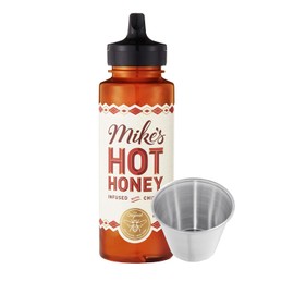 ZippySweets - Hot Honey Infused with Chilies (340g) - Spicy Honey with Bonus Dipping Cup - Premium Chili Infused Honey Perfect for Drizzling, Dipping, Cooking, and Marinades