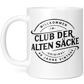 Orange9 Birthday 40th Man - Club der Alten Säcke - Birthday Gift for Men Saying Funny Gift Ideas - Ceramic 330 ml