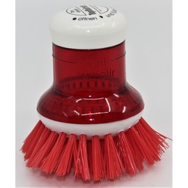 MAAJ Round Pot Brush / Dish Brush with Dishwasher Dosing System - Made in Germany (Red - Red)