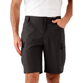 Dababell Mens Hiking Cargo Shorts Stretch Quick-Dry Outdoor Casual Work Shorts for Men Camping Fishing with 5 Pockets-L Black