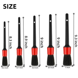 5 Piece Car Detail Brush Interior Cleaning Set Comes with 5 Different Sizes of Soft, Detail Cleaning Brushes for Cleaning The Interior and Exterior of Your car, Dashboard, Engine, Seats