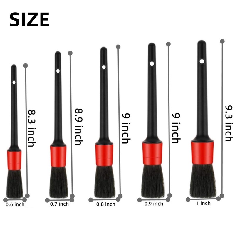 5 Piece Car Detail Brush Interior Cleaning Set Comes with