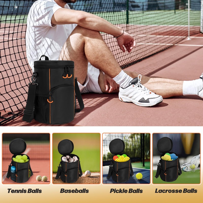 DSLEAF Tennis Ball Bag with Sturdy Bottom, Baseball & Lacrosse