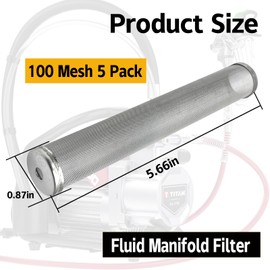 730-067 100Mesh Fluid Manifold Filter for Titan Impact 440 740 1040i 640i 840i Elite 2000 PowrPin 3500 5500 and More Models Paint Sprayer Filter (5-Pack)