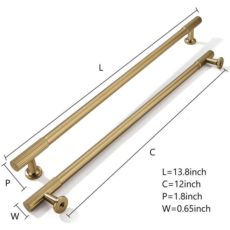 khtumeware Appliance Pull 12 Inch Hole Center 1 Pack Champagne