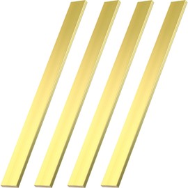 Yaocom 4 Pcs C360 Brass Flat Bar 1/4" x 1" x 12" Knife Making Brass Bar Stock Brass Sheet Solid Plate Mill Stock Metal Sheets for Craft